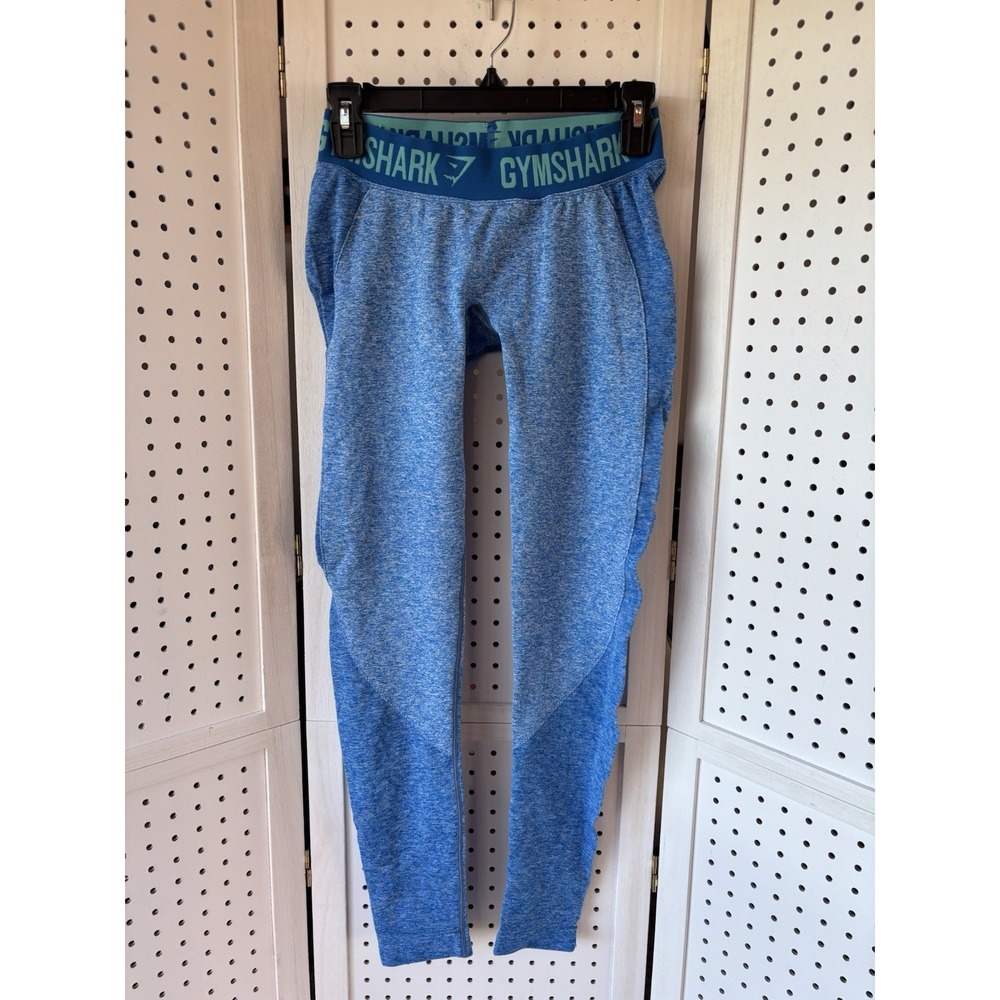 Gymshark Dry Seamless Blue Pull On Athletic Leggings‎ Women's M